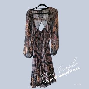 Free People Seven Wonders Dress - Black and Tan